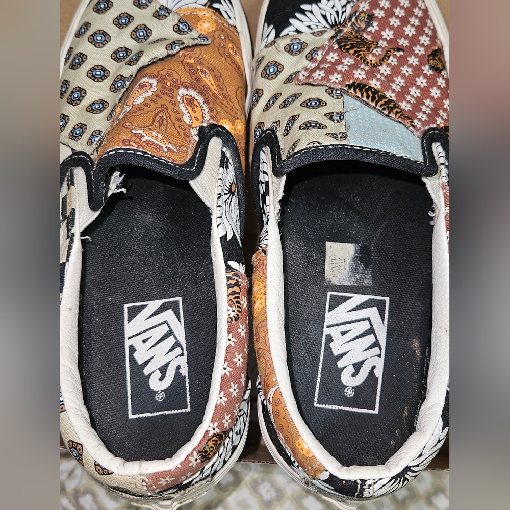 Vans Multicolor Tiger Patchwork Slip-Ons - image 5